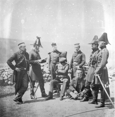 Generalleutnant Sir George Brown G.C.B und Offiziere seines Stabes, ca. 1855 von Roger Fenton